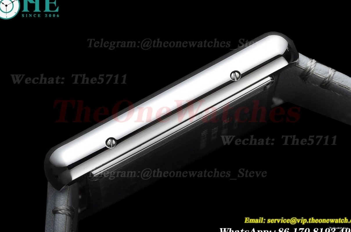 Small Leather Quartz Must On SS Grey Strap White K11F Tank LE dial 0206